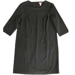 Chico's Black Stretch Ponte 3/4 Sleeve Career Dress Size 12